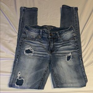 Maurices Light Blue Ripped skinny jeans